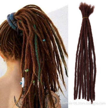 20inch Brown 10Strands/Pack Handmade Soft Straight Artificial Afro Kinky Crochet Dreadlocks Braiding Synthetic Hair Extensions